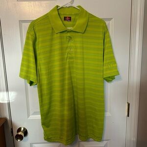 Men's Champions Tour Greenish/Yellow Golf Polo Shirt Sz XL EUC